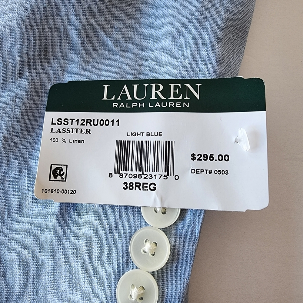 NWT Ralph Lauren Polo Jacket Light Blue Lassiter Blazer Jacket Sports-Coat 38R - Picture 6 of 8
